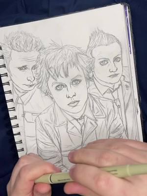 @Green Day #art #watercolor #greenday #micronpen #portait #portraitart #billiejoearmstrong #trecool #mikedirnt 