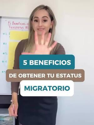 🇺🇸Conseguir tu estatus migratorio puede abrirte las puertas a un sinfín de oportunidades. Desde mejorar tu calidad de vida hasta acceder a más derechos, en este video te cuento 5 beneficios clave que no querrás perderte. ¡Descubre cómo obtener el estatus migratorio te puede cambiar la vida!  Comenta ‘QUIERO’ si deseas recibir asesoría.” 🇺🇸 #Migración #EstatusMigratorio #BeneficiosMigratorios #SueñoAmericano #AsesoríaMigratoria #VivirEnUSA #Inmigrantes #CambioDeVida #Visa #procesomigratorio #fy #fyp #fypシ #immigrationconsultant 