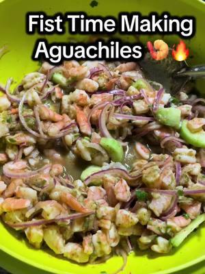 First time making Aguachiles 🍤🔥😋  #firsttimer #fyp #howtomake #aguachilesverdes #aguachiles #cucumber #purpleonion #limejuice #fypシ #fypシ゚viral 