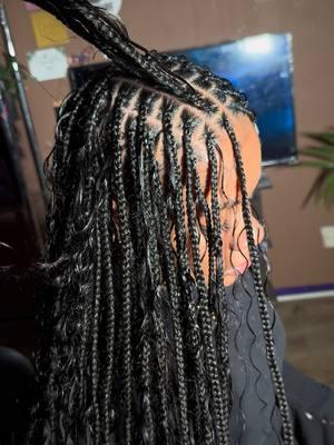 Small Knotless Braids with Fullness and Boho Human Curls 🤍🦋🦋  #donebybethany #dmvhairstylist #marylandtiktok #marylandbraider #marylandhairstylist #braider #braidersontiktok #