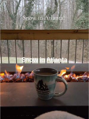 I love the snow! Especially when the universe sends it to Georgia!  This is my dream morning! Sitting outside with a fire and snow falling.  Thoights of love to those suffering #georgiasnow #snow #atlanta #fire #coffee #joy #peace #MentalHealth 