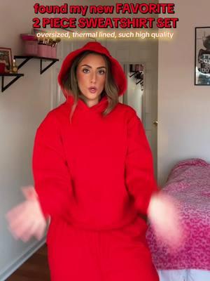 This sweat set is my new fav and the color is everything! The quality is AMAZING and it’s so comfy. I’m OBSESSED with all things glowmode!! Both pieces linked in my showcase on my profile!    #GLOWMODE #GLOWMODEsweatset #redsweatshirt #redsweatset #oversizedsweatshirt #oversizedhoodie #redhoodie 