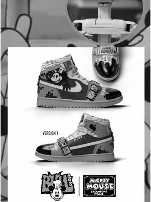 Today at noon at BullAirs.com they are releasing Steamboat Willie custom sneakers, T Shirts, sweatshirts and more.  Grab your pre order at noon (EST) for these awesome Mickey Mouse inspired air jordans #steamboatwillie #disney #sneakerhead @Bull Airs 