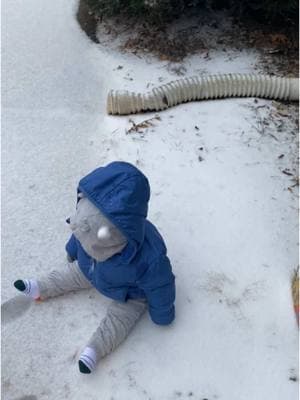 Hit ‘em with a snowball!!! #firstsnow #9months #littleboy #snow 