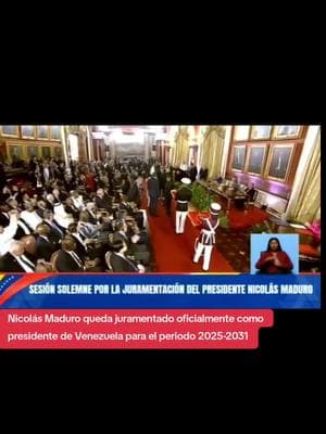 Nicolás Maduro Moros asume oficialmu como presidente dela República Bolivariana de Venezuela para el periodo 2025-2031. #NicolasMaduro #presidente #venezuela #10enero #MariaCorinaMachado #EdmundoGonzalez #pueblovenezolano #Caracas 