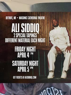 Today at 10am EST tickets are on sale for the tapings of my next two specials in #DETROIT.  April 4th and 5th at the Cathedral Theater at The Masonic Temple. Get your tickets for both shows bc each night is different material.  See you in April Detroit!   #comedy #detroit #comedyspecial #dominoeffect #standup #storytime