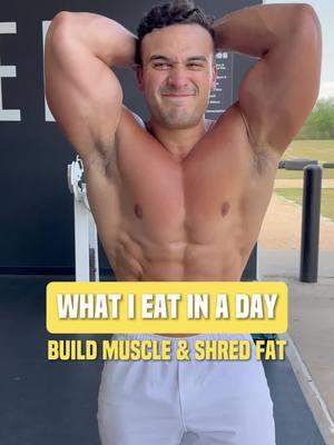 What I eat in a day to build muscle & shred fat 🥩 #healthcoach #fitmen #protein #lifting #liftingform #buildingmuscule #workoutsplits #fitnesscoach #nutritionformen #proteinintake #weighttraining #personaltrainer #fitnesstraining #weightlifting #trainer #trackingmacros #countingmacros #menfitness #nutrition #heatlhyhabits