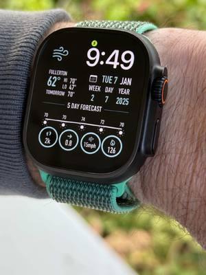 Stacked Info Tint by Cre8 from Clockology  #AppleWatchUltra #TitaniumAppleWatch #AppleWatchTitanium #AppleWatch #AppleWatchUltra2  #SatinBlackTitanium #BlackTitaniumAppleWatch #ClockologyApp #Clockology #ClockologyFaces #SpearmintSportLoop 