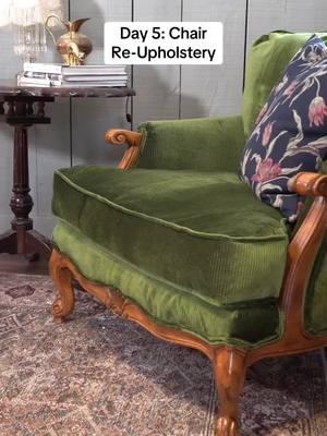 Day 5 my favorite reupholstery project! #DIY #furnitureflip #furnituremakeover #budgetdecor #homedecor #budgethome #interiordesign #reupholstery #sewing 