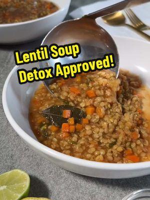 Mexican Lentil Soup *Detox Approved* Created by @livingessence.love Comment LENTIL SOUP for the recipe! Ingredients:  • 1.5 c. dry lentils  • 6 tomatoes  • 1 medium onion  • 1/2 bunch of cilantro  • 2.5 tsp. sea salt, divided • 3 carrots, diced • 3 bay leaves  • 1 tbsp. ground cumin  • 8 c. vegetable broth  • 1/2 jalapeño, optional  • 1 avocado, for garnish  Method:  1. Wash and rinse your dry red lentils. Transfer washed lentils into a container and add 4 cups of water. Sprout the lentils by soaking them in water for 12 - 24 hours, then rinse again.  2. In a food processor, add tomatoes, onion, cilantro and 1 tsp. of sea salt. Process ingredients until they have a blended salsa texture and set aside. 3. Dice carrots into small “pico de gallo” size pieces.  In a medium pot combine, carrots, sprouted lentils, 1.5 tsp. sea salt, tomato blend, bay leaves, cumin and vegetable broth.  4. Bring soup to a boil then cover and reduce heat to simmer on low for 2 hours. Stir occasionally and add more vegetable broth if needed. Serve and add 2 tbsp. of diced avocado per serving. Enjoy! Makes 6 servings. Save & share this post. #lentilsoup #soupseason #souprecipe #souptok #soup #healthyrecipes #lunchrecipe #fyp #detoxrecipe #equilifedetox #stephencabral #7daydetox #recipesoftiktok #recipesforyou 