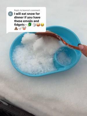 Replying to @leanna serving up some snow for dinner ❄️🥶?! #fyp #fidgets #fidgettoys #satisfying #satisfyingvideo #oddlysatisfying #squishy #popit #simpledimple #emojis #emojichallenge #challenge #shopping #shopwithme #slime #blowthisup #viral #trendy #trending #popular