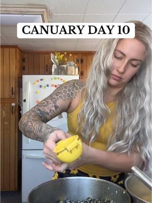 CANUARY DAY 10 - blueberry lemon jam. This is SO EASY. You can use anywhere from 1/4 cup to 1/2 cup of lemon juice. I like mine very citrusy so I add 1/2 cup! Enjoy 🍋🫐 #homestead #canningandpreserving #selfsufficient #urbanhomestead #canning #selfsufficiency #canuary #foodstorage #homemadejam 