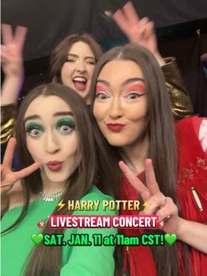 Replying to @notcallie12 Harry Potter Livestream Concert Sat. Jan. 11 at 11am CST🎸⚡️Follow us on YouTube, Instagram, X, Threads & Facebook at K3SistersBand 💙 #HarryPotter #Heather #K3SistersBand #K3SB #Hogwarts #Hermione #Band #SingingSisters #Sisters 