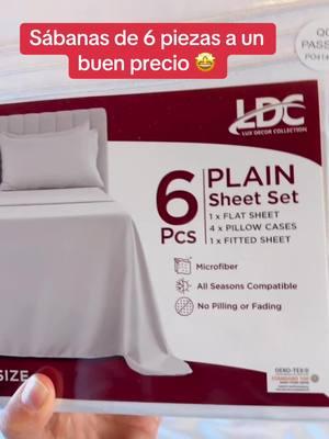 Sábanas de 6 pieces a un buen precio 🤩 #sheet #whitesheets #sabanasblancas #sabanas 