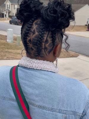 Heyyyyy Beautiful People… I’m back with a Throwback Thursday on a Freestyle Friday… Would you rock this style? 👍🏽 or 👎🏽 Ok now… can we just talk about my beautiful client and this amazing freestyle? These freestyle stitch braids with messy buns can be done with one or two buns… when I say I absolutely love freestyling… I truly mean it!!  🥰🔥🥰🔥🥰🔥🥰🔥🥰🔥🥰🔥🥰🔥🥰🔥🥰 . . Are we looking or booking??? Text (864)551-6173 to schedule your appt or for inquiries  . . Curly hair used: @harlem125hair Kima Ripple Deep 14” #1b hair . . #hair #hairstyles #braid #braids #braidstyles #feedins #feedinbraids #stitchbraids #stitchfeedinbraids #curlybraids #braidedhairstyles #braidedponytail #braidedponytails #braidedbun #braidedbuns #messyhair #messybun #messybuns #scbraider #atlbraider #charlottebraider #protectivestyles #protectivehairstyles 