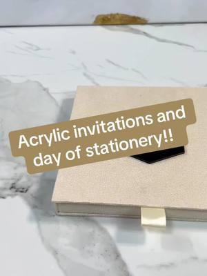 Acrylic invitations and day of stationery including acrylic signage, acrylic placecards, welcome signs and more. #luxuryinvitationsonabudget #boxedweddinginvitations #bridetobe2025 #boxedweddinginvitations #acrylicinvitations #bridesoftiktok 