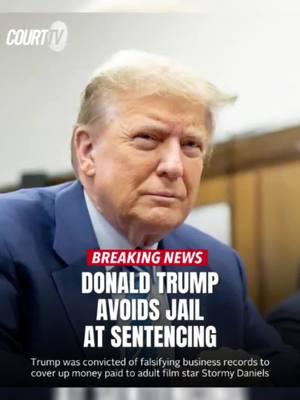 #BREAKING: President-elect #DonaldTrump has been sentenced in his hush money case but will not face any punishment. Trump was convicted of falsifying business records, including what prosecutors described as a scheme to cover up a hush money payment made to adult film star Stormy Daniels. #CourtTV Learn more [link in bio] #courttvlive #courttvtiktok #courttvshow #courttvlivestream #courttvnetwork #justice #victim #court #truecrime #crime #true #breakingnews #president #presidenttrump #trump #hush #hushmoney #punishment #sentencing