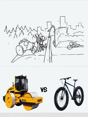 Asphalt Roller vs Bicycle #animation #funny #cartoon #usa🇺🇸 #asphalt #asphaltroller #roller #bicycle #bicyclekick #bicycles #fyp 