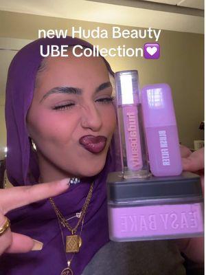 @Huda Beauty always keeps the girlies fed and FULL😫🤌🏼💜 #hudabeauty #hudabeautyeasybake #ubecollection #ubebirthdaycake #purplepower #makeuptryon #prunboxing 