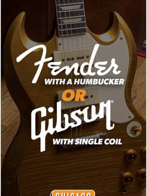 Fender with a humbucker or Gibson with a single coil? Evan is back asking the important questions! Which guitar would you choose? @Fender @Gibson Guitar #cme #guitartok #chicagomusic #staffpicks #fender #gibsonguitars 