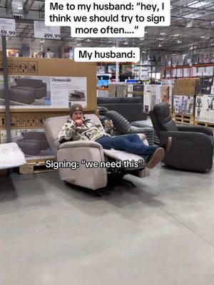 We do not need that. 😂  #costco #asl #husbandandwifecomedy #signlanguage #hearinganddeaffamily #husbandsoftiktok 