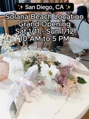 SAN DIEGO! 💜 Come celebrate the GRAND OPENING of our new boutique-cafe in Solana Beach, CA this weekend!!! We have so many fun festivities lined up all weekend long:⁠ ⁠ 💜 10am Ribbon Cutting on 1/11⁠ 💜 $3 Drinks⁠ 💜 Raffle for $1000 Boutique Shopping Spree �⁠ 💜 Free Bites from our neighbor @rusticrootsd (for first 50 customers each day)⁠ 💜 Free Photo Booth⁠ 💜25% off the Boutique⁠ ⁠ PLUS free for the first 100 customers each day:⁠ 🌸FREE Bloom Bar on Saturday, 1/11⁠ 🎀FREE Charm Bar on Sunday, 1/12⁠ ⁠ Bring your family and friends! See you soon San Diego! 😎✨⁠ 📍329 S Hwy 101, Ste 120  ⁠ #morninglavender #morninglavendercafe #grandopening #giveaway #charmbracelet #sandiego #boutique #shoplocal #solanabeach 