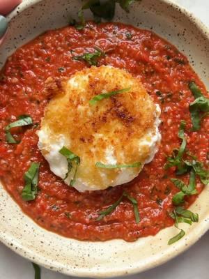 Who doesn't love an appetizer that's cheesy, crispy, and comforting?! We know we sure do!   This Romesco & Fried Burrata with Crispy Sourdough is so delicious you'll be savoring every bite. Trust us, you're going to want to recreate this one! @The Feedfeed @Abigail    #TuttorossoTomatoes #Tuttorosso #Appetizer #Burrata #Sourdough #Romesco