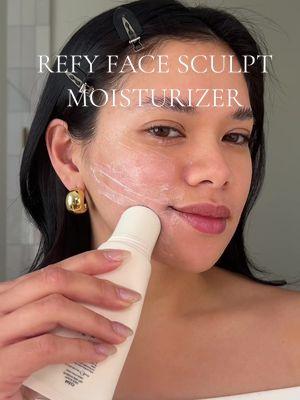 The best depuff face routine with @REFY new Face Sculpt. #ad A simplified multi tasking moisturizer that I’ve been using daily and now I can’t stop using it! It leaves my skin so glowy and defined. #refybeauty #facesculpting #skincaretiktok 