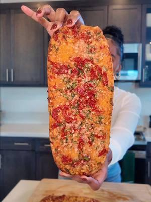 this sundried tomato garlic bread is the best of the best.  What you’ll need: •1 Italian loaf ( I got mine from @Whole Foods Market ) •1/2 stick of softened salted butter ( I use @KerrygoldUSA ) •handfull of basil (chopped ) •1/3 cup of julienne cut sundried tomatoes with Italian herbs in oil + a large splash of the oil  •1/4 -1/3 cup grated parmesan cheese •a large pinch of Trader Joe’s Italian soffritto seasoning  Directions: 1. Preheat oven to 375 2. All all your ingredients to a bowl and mix well. 3.spread the sundried tomato garlic butter all over the Italian loaf. 4. Bake at 375 for about 12-13 mins  5. Slice and Enjoy  #garlicbread #sundriedtomatoes #EasyRecipe #bread 