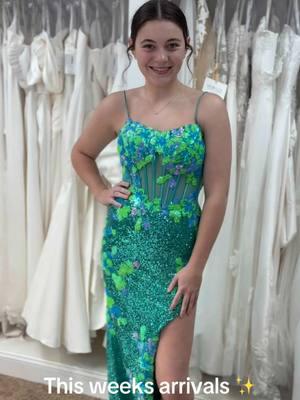 New in store this week! #promusa #prom2025 #sherrihill #promlook #trendingprom #pinkpromdress #tealpromdress #sparklypromdress #slitpromdress #sherrihill2025 #2025promdress #ballgownpromdress 