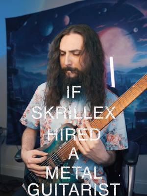 If Skrillex Hired A Metal Guitarist 😏 Djent and Dubstep mashup always just works so well together 🎉  Grab your 7 string guitars and hop on board the Djentstep train, destination: riff town 😅 Also the second half of this idea gives me Northlane vibes. Like the electronic part with the tapping riff.  Anyway, here’s a riff. I’ll be back with more tomorrow. Cheers 🎉 . #guitar #djent #metal #7string #dubstep #skrillex #musicmashup 