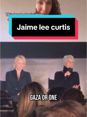 Jaime this was the wrong thing to say, it’s not a competition and if you have no sympathy for Gaza then don’t talk about it #greenscreenvideo #jaimeleecurtis #hollywood #lafires #🍉 