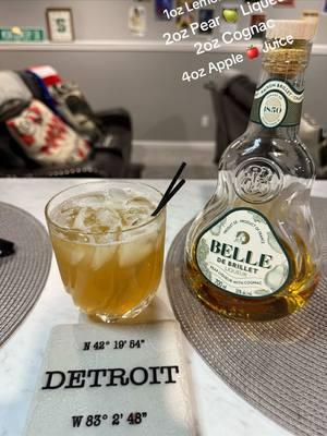 Have y’all tried this Pear Cognac liqueur before? It’s delicious even with just a little apple juice. #fyp #detroit #detroittiktok #cocktails #cognac #yak #pear #apple #liqueur #totalwine #tgif 