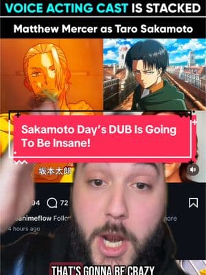 Replying to @youfrostyrook English cast is STACKED #greenscreen #anime #animetiktok #jakobyds #manga #sakamotodays #mattmercer #sololeveling #jinwoo 