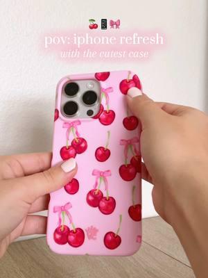 pov: iPhone Refresh 🩷 with the cutest case from @velvetcaviar 📱 not only is it pretty but protective too! ✨ #iphone #iphonerefresh #velvetcaviar #velvetcaviarphonecase #cherrybowcase #cherries #bowphonecase #aestheticiphone #aestheticphone #iphonerefreshasmr #velvetcaviarcase #coquette #coquetteaesthetic 