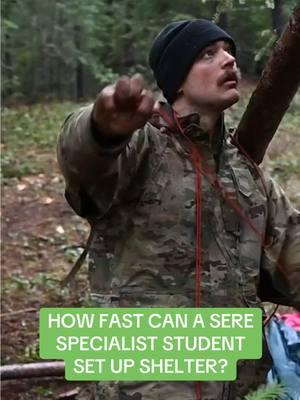 How fast can a SERE specialist student set up shelter in the woods? #military #defense #army #sere #troops #training #shelter 