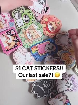 $1 CAT STICKER SALE!!! I really hope this won’t be the last sale we’ll be hosting on this platform 😞 and if it is, it’s been a wonderful ride!! Thank you so much for all of your support the past year and a half 🥹🥹 we are also on other platforms (IG, YT, Threads) and will also seek other alternatives if TT really is banned 🥲 - #stickers #catstickers #stickershop 