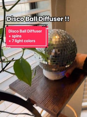 Disco Ball Diffuser for my plant stand! 🌱 🪩 #discoballdecor #discoballdiffuser #essentialoildiffuser  #mirrorball #humidifier #plantroom #planthumidifer #dopaminedecor #plantlover #plantstand #tiktokshopjumpstart #fashionlookbook #TikTokShopLoveAtFirstFind  #tiktokshopjumpstartsale   #newyearnewaura #mademyyear 