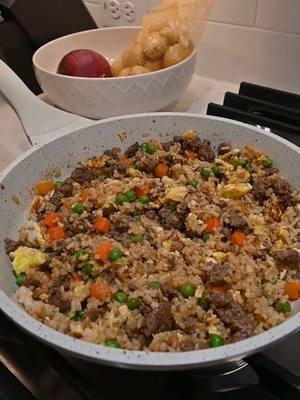 ground beef fried rice 😛 #fyp #easy #meal