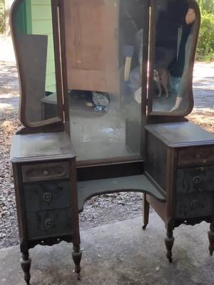 Some things need to be reinvented to continue to be useful. This vanity had years of hard use, but it will live on in a new way! #craftycowgirlfl #furnitureflip #makeover #furniture #vintage #westernstyle #newlife #redo #fyp #fypシ゚viral #foryoupageofficiall #cowgirlchic #oldtonew #GlowUp 