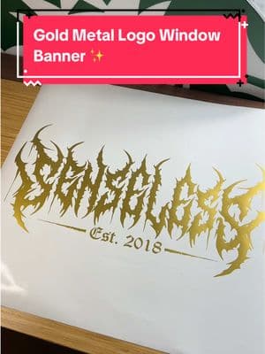 Let’s make a Metal Logo V2 Window Banner in gold vinyl! Gold really just hits different 😮‍💨 Make sure to check out our shop for more vinyl windshield banners, vinyl car stickers, and other car window stickers! #vinylstickers #carstickers #windshieldbanner #vinylbanner #windowbanner #tiktokshopfinds #stickermaking #asmrsounds #metallogo 