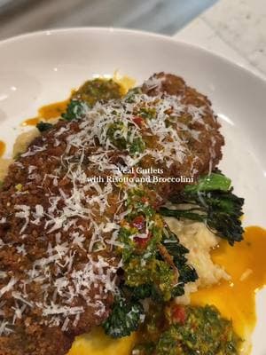 *taps mic* veal is superior and we should use it more. I prefer veal Parmesan over chicken and typically make my pastas with it. It’s milder and has a sweeter taste, making it the perfect balance in pasta and spicy dishes.  #veal #risotto #easydinnerideas #dinnerfortwo #easymeals #broccoli #comfortfood #chickencutlets 