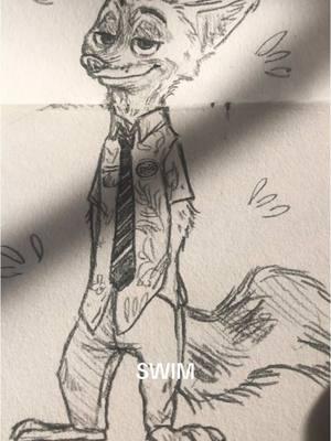 I had to do Nick 🦊 #SWIM ##nick #foxfromzootopia #zootopia #arttrend #artmeme #drawing #art #foryoupage #viralvideo #artistsoftiktok #artist #artistforlife #supportartists #fypシ゚viral #artistoftiktok #fox #foxaaaye🦊artist 