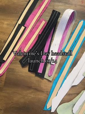 Headstalls in the making! #ValentinesDay #headstalls #hotpink #turquoise #black #lightpink #leathergoods #leathertok #leathercraft #handmade #fyp #foryou #cowpony #barrelhorse #ranchhorse #forsale #custom #preorder 