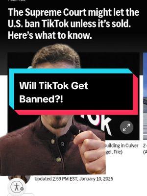 Will TikTok go away? The honest answer is, I don't know. It's ultimately in the Supreme Court's hands and they didn't seem too compelled by the free speech arguments. I've enjoyed this app since 2021 and made some incredible  connections. Most of all, I've used TikTok to help hundreds of people take control of their #money leveraging specially designed #lifeinsurance plans for the #beyourownbank concept and #taxfreeretirement planning.  I really hope our government does the right thing and overturn the coming ban, but it's hard to say what will happen. If you want to keep learning #financialliteracy from me, follow me on Instagram just in case! I'm TaxFreeMike on all platforms.  #wealthymindset #compoundinterest #taxfree #generationalwealth #infinitebanking #safemoney 