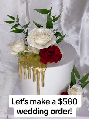 Lets make a $580 wedding order! #bakersoftiktok #CakeCreations #weddingcake #wedding #sanantonioweddings 