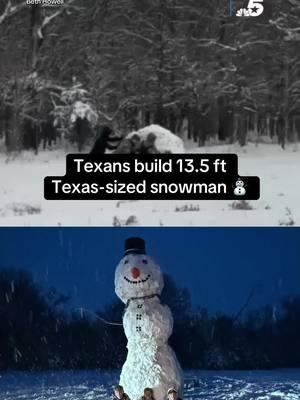 When DFW gets snow it’s go big or go home ⛄️🌨️ Check out this Texas-sized snowman that measures 13.5 feet tall 😳 📸: Beth Howell #texas #snow #snowman #dfw #dallas #northtexas #nbcdfw #snowstorm #winterweather 