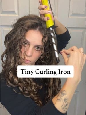 tiny curling iron for the win #draft  #curls #curlyhair #curlingiron #wavyhair #3a #fyp 