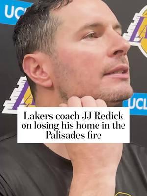 Lakers coach JJ Redick talks about losing home in the Palisades fire. #palisades #fire