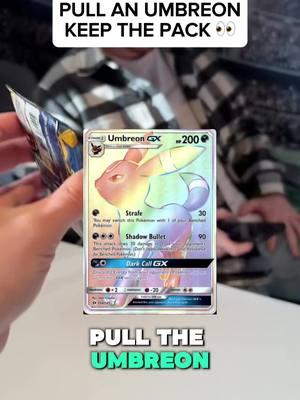 If you can pull a rainbow Umbreon from Sun & Moon, you can keep the pack 👀 #pokemoncards #pokemontcg #ludexapp #packopenings